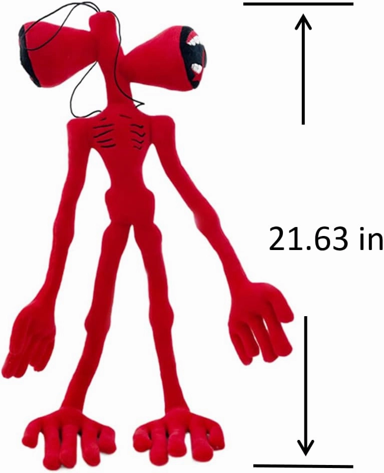 Dr.STONE Siren Head Plush Toys Limbs Movable Plush Toy Anime Black cat and Dog Doll Whistle Man Funny Doll，Plush Toys for Home Party Gift Birthday Gift（Red）
