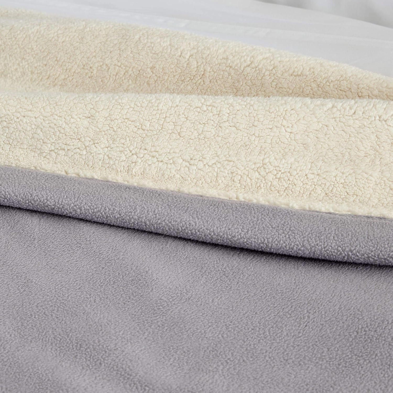 Eddie Bauer - Full Heated Blanket, Soft Fleece Electric Blanket with Sherpa Reverse, Warm Bedding with Low-Voltage Technology (Grey, Full)