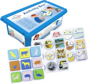 Edu&Kate’s Sensory Toys for Kids with Autism - Montessori Shape Matching Game for Toddlers - Animals & Geometry Puzzles - 45 Tiles, 3 Boards   Activity Box - Autism & Early Learning Toy - Stage 2