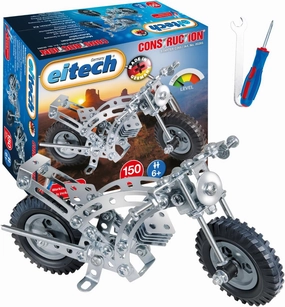 Eitech Motorcycle Educational STEM Toy- Intro to Engineering and STEAM Learning, Build and Play Steel Construction Set with 150 Pieces
