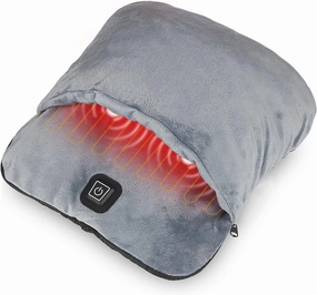 Electric Heated Foot Warmers for Feet Men Women with Massage, Feet Warmer Under Desk Fast Heating Pad Extra Large Foot Heating Pad for Bed, Office, Under Desk