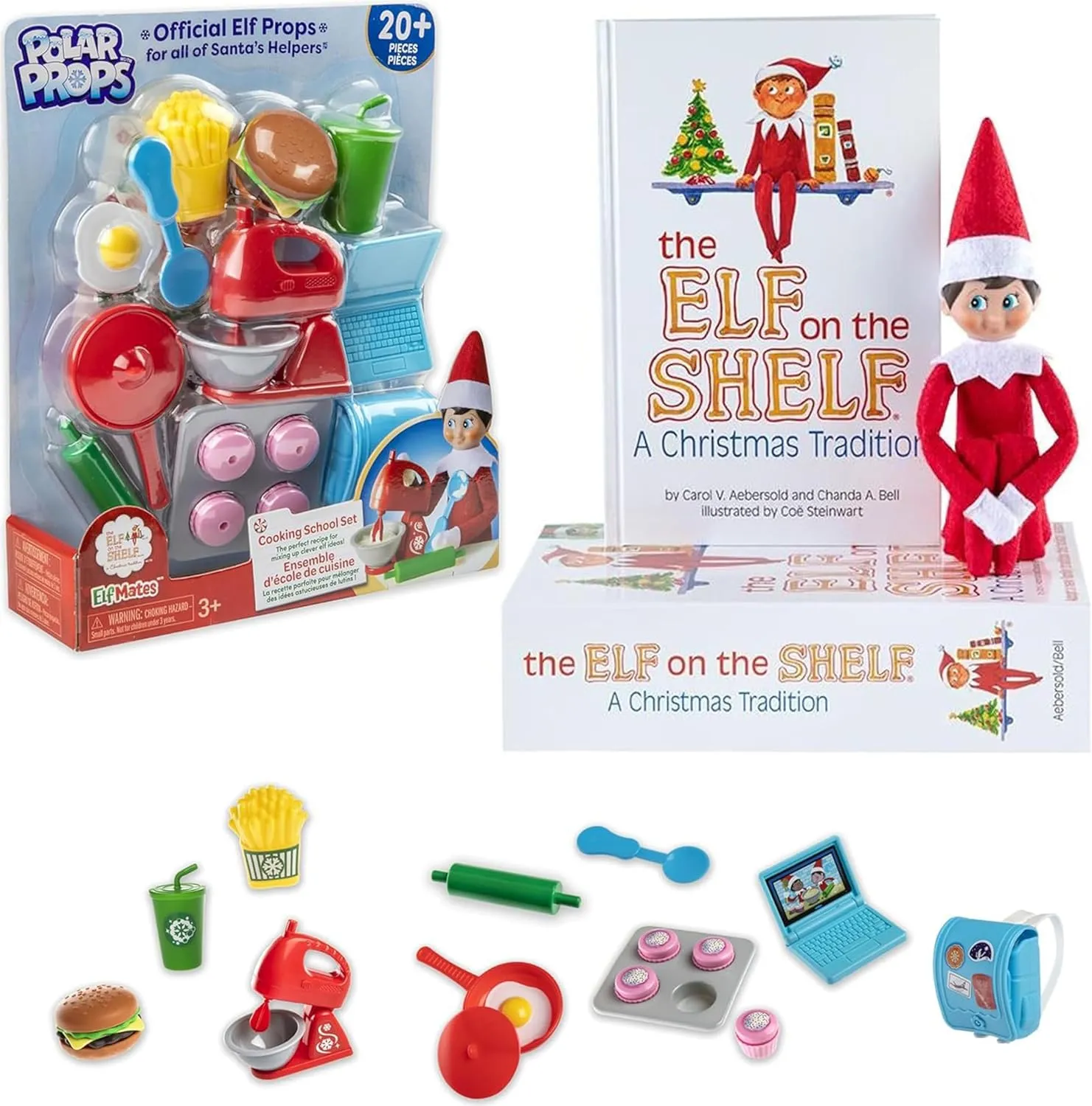 Elf on The Shelf - Blue Eyed Boy Scout Elf & Elf Polar Props