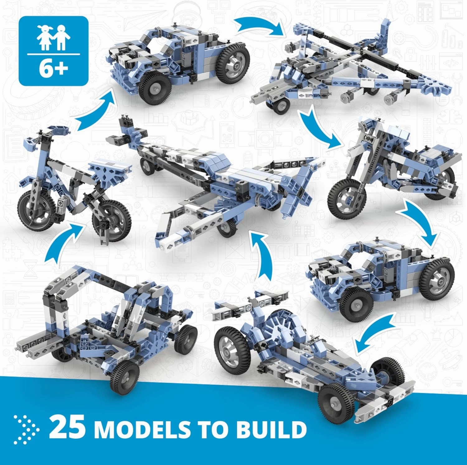 Engino- Inventor STEM Toys, 25 Multimodel Set, Educational Toys for Kids 6 , Engineering Kit, Stem Building Toys, Gift for Boys & Girls