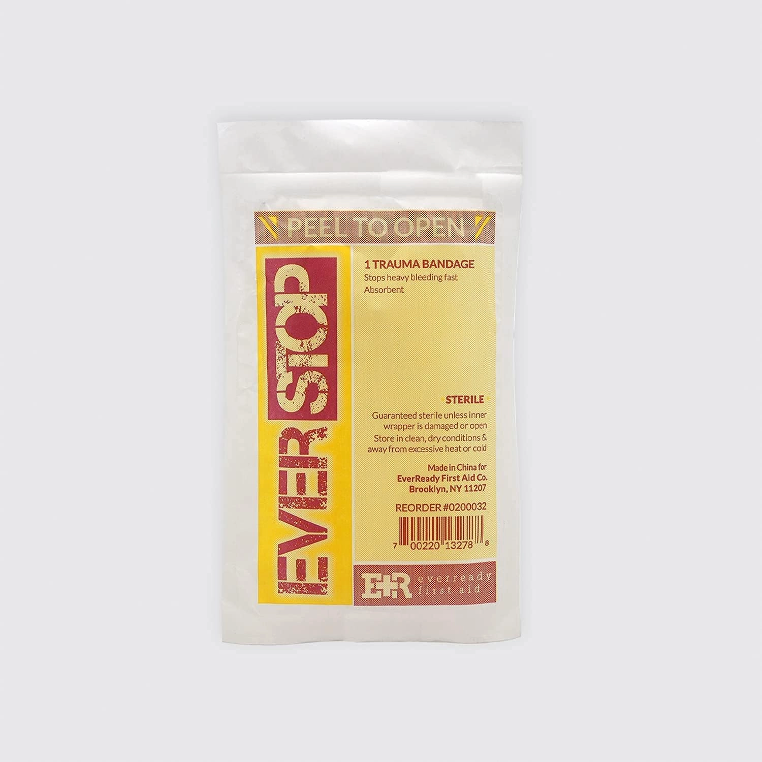 Ever Ready First Aid EverStop First Aid Blood Stopper Compress Multi-Purpose Wound and Trauma Dressing- 12 Pack