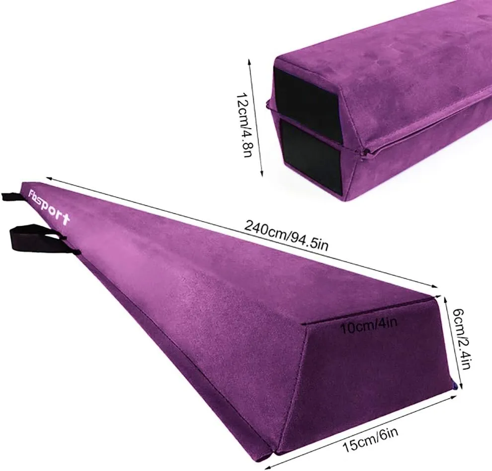 FBSPORT 8ft Balance Beam: Folding Floor Gymnastics Equipment for Kids Adults,Non Slip Rubber Base, Gymnastics Beam for Training, Practice, Physical Therapy and Professional Home Training