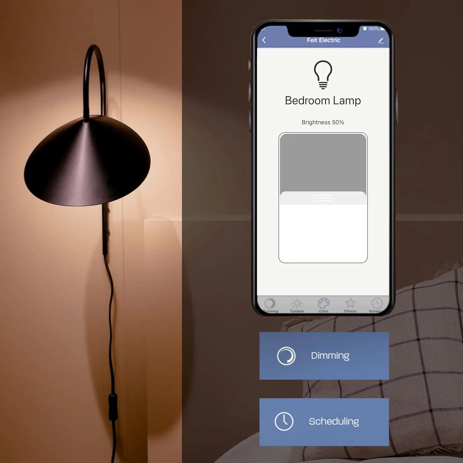 Feit Electric Smart Light Bulbs with RGB Color Changing and Tunable White, 2.4Ghz WiFi Light Bulbs, No Hub Needed, Works with Alexa and Google, Dimmable 60 Watt = LED 9W, OM60/RGBW/CA/AG/3, 3 Pack