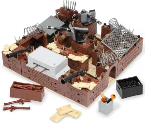 Finger Rock WW2 Military Base Bunker Trench Building Set, 8 in 1 Army Battle Scenes with Fortresses, Anti-Aircraft Guns, Treatment Room and Penitentiary, Idea Gifts for Kids Adults 8  (833pcs)