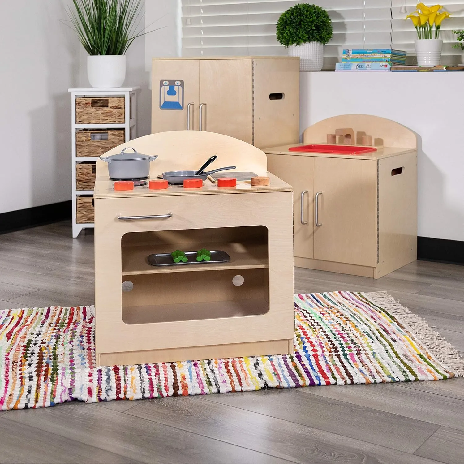 Flash Furniture Hercules Children's Wooden Kitchen Stove for Commercial or Home Use - Safe, Kid Friendly Design, Natural