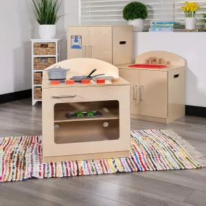 Flash Furniture Hercules Children's Wooden Kitchen Stove for Commercial or Home Use - Safe, Kid Friendly Design, Natural