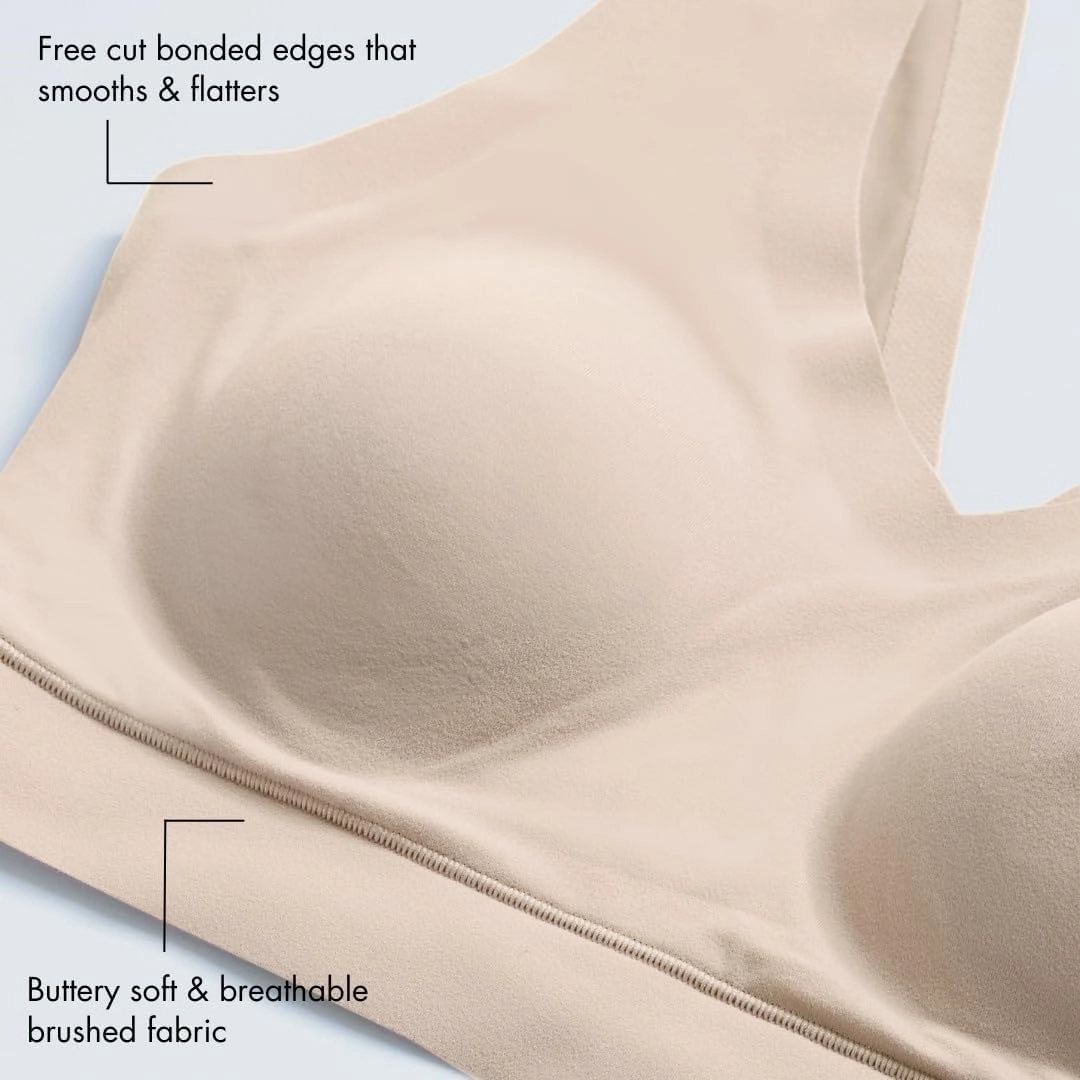 Floatley Cozy Bra Comfort Wirefree Full Coverage Seamless Bra with Embedded Pad for Women