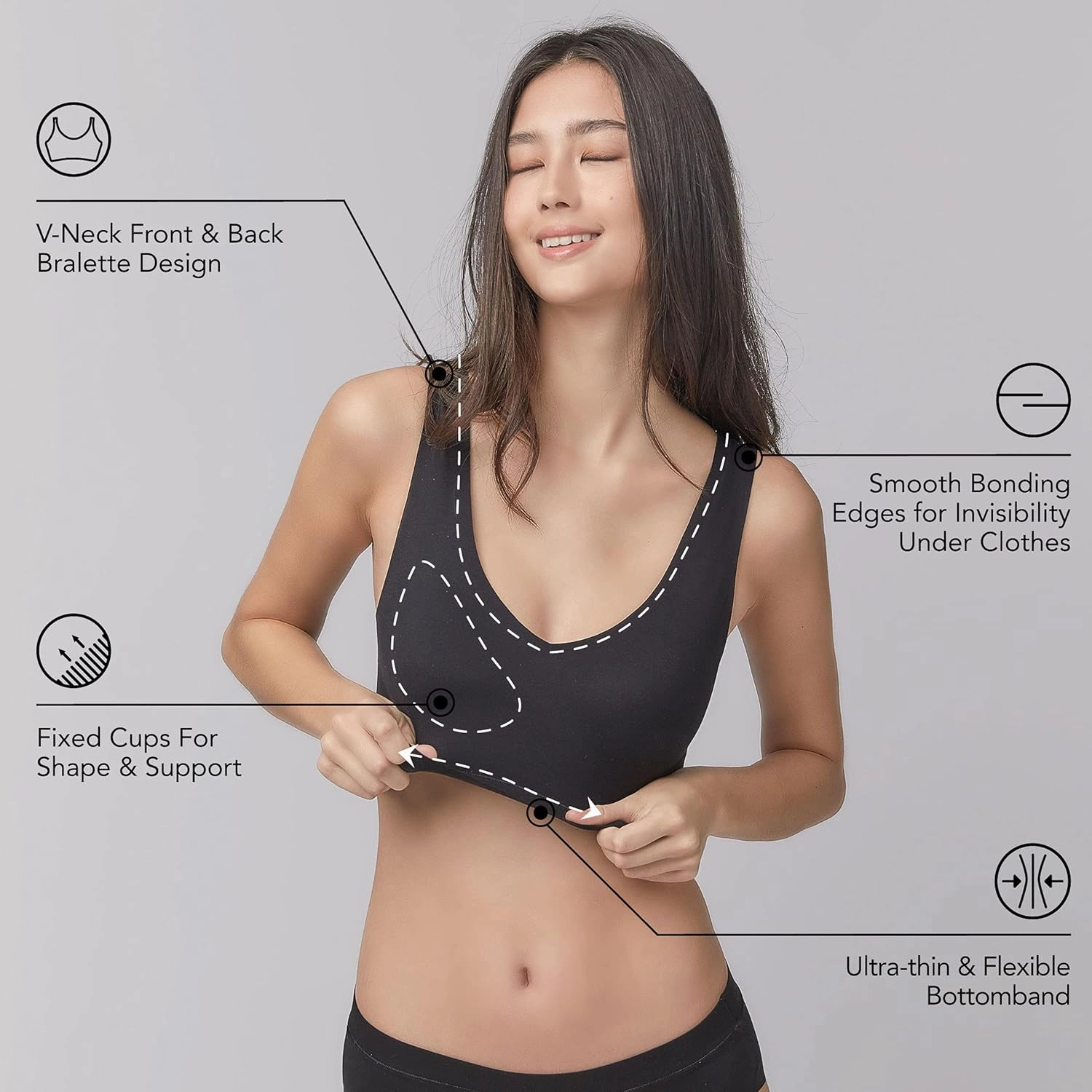 Floatley Cozy Bra Comfort Wirefree Full Coverage Seamless Bra with Embedded Pad for Women