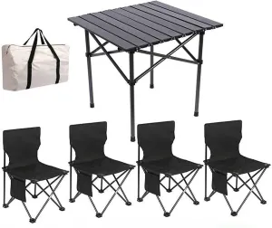 Folding Bea Picnic Tables Collapsible Backpack Lawn air Camping Folding air Set with Roll up Carbon Steel Table for More People Party, BBQ