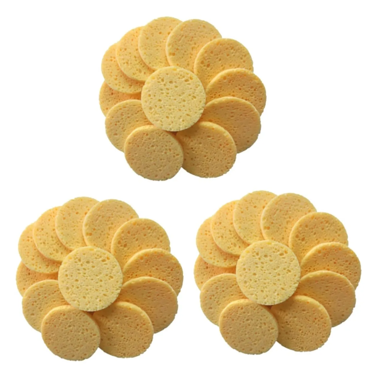 FRCOLOR 60pcs Skin-friendly Makeup Remover Pads Soft Round Cotton Sponges for Gentle Face Cleansing Skin Color for Oil Removal