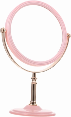 FRCOLOR Round European Style Double Sided Makeup Mirror Rotating Desktop Vanity Mirror for Daily Cosmetics Use Elegant Design Durable Household Makeup Accessory for Grooming