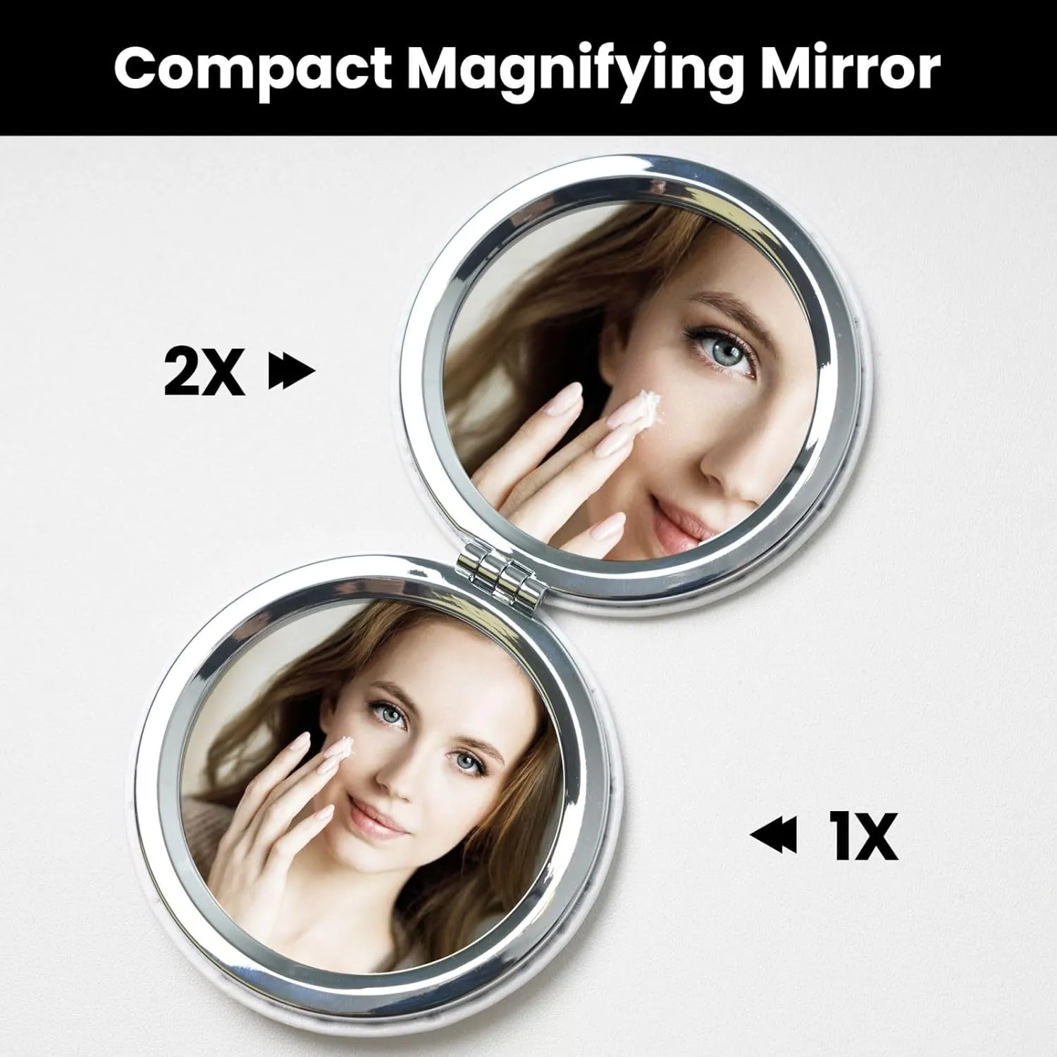 Fresh Cabbage Makeup Mirror Portable Folding Mini Mirror Double Sided Travel Makeup Mirror Round Shape Handheld Pocket Mirror