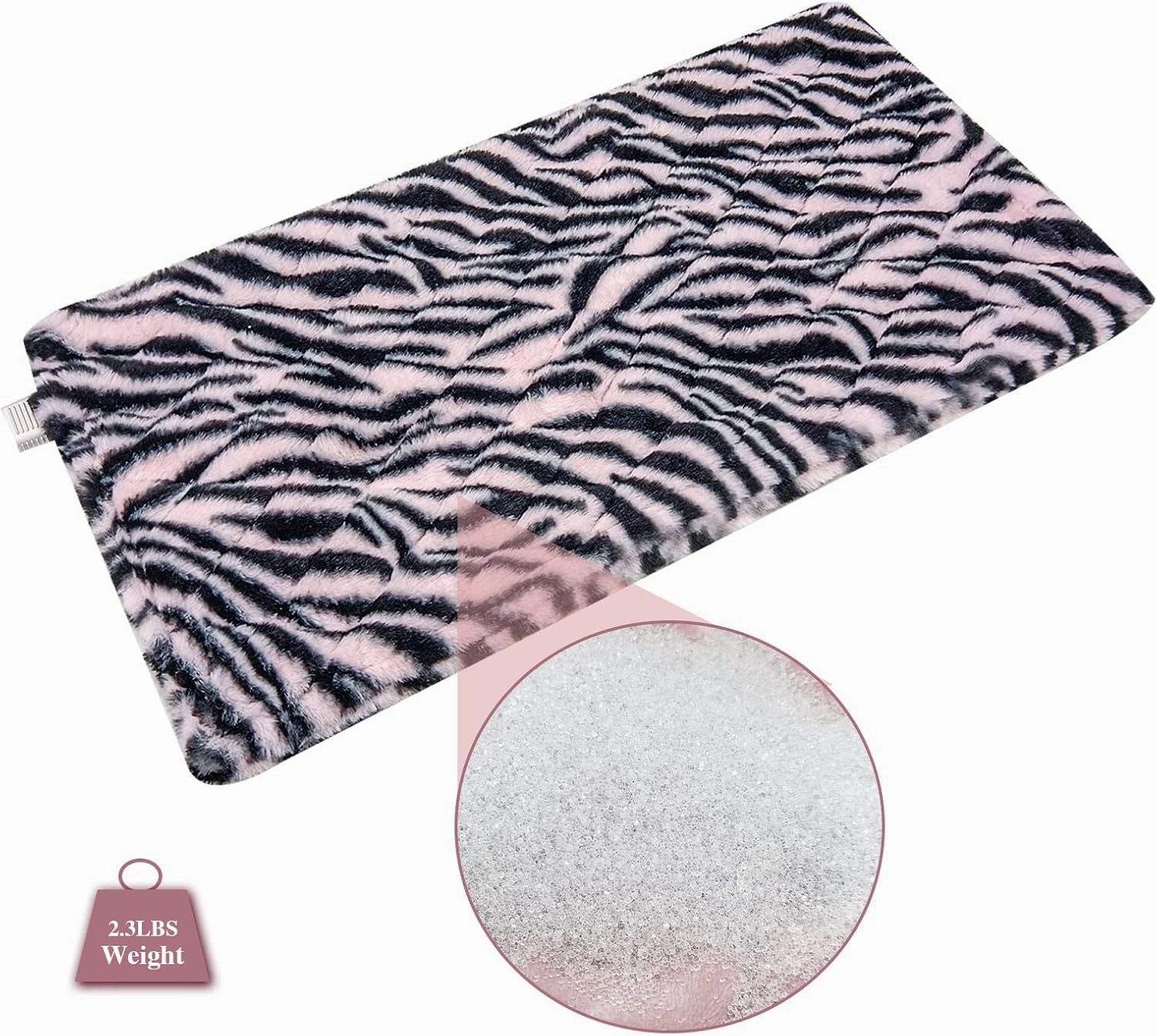 Full Weighted Extra Large Electric Heating Pad for Back Pain and Cramps Relief - Soft Heat Pad for Moist & Dry Therapy (Pink and Black PFH03)