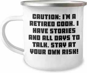 Funny Quote Camping Mug for Cooks Gifts from Friends, Perfect Birthday Unique Cooking Accessories for Men Women