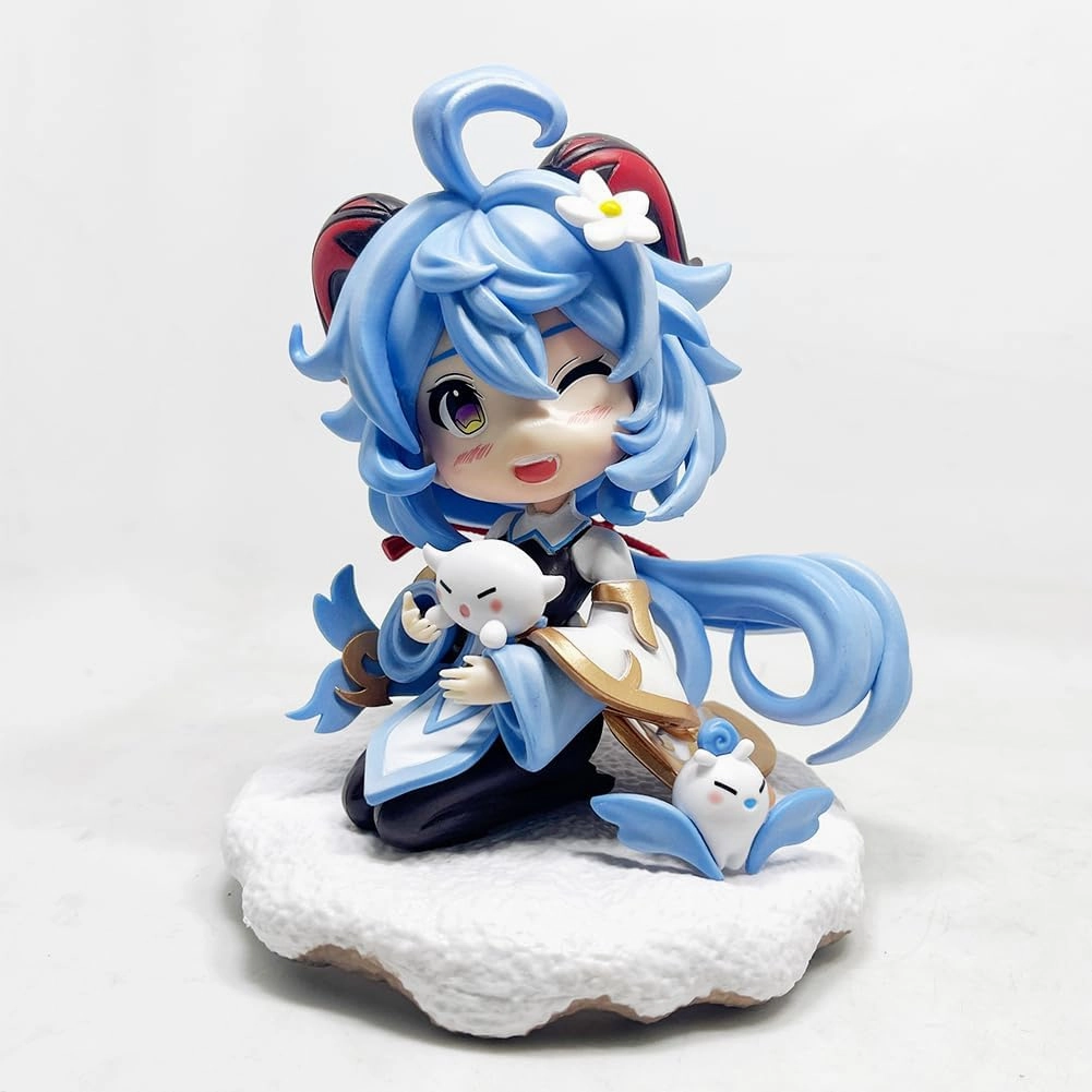 Ganyu Figure Statue Cute Anime Figurine Girl 6.69 Inch Standing Pose Cartoon Character Ganyu Action Figure Desktop Ornaments Collectibles Gift