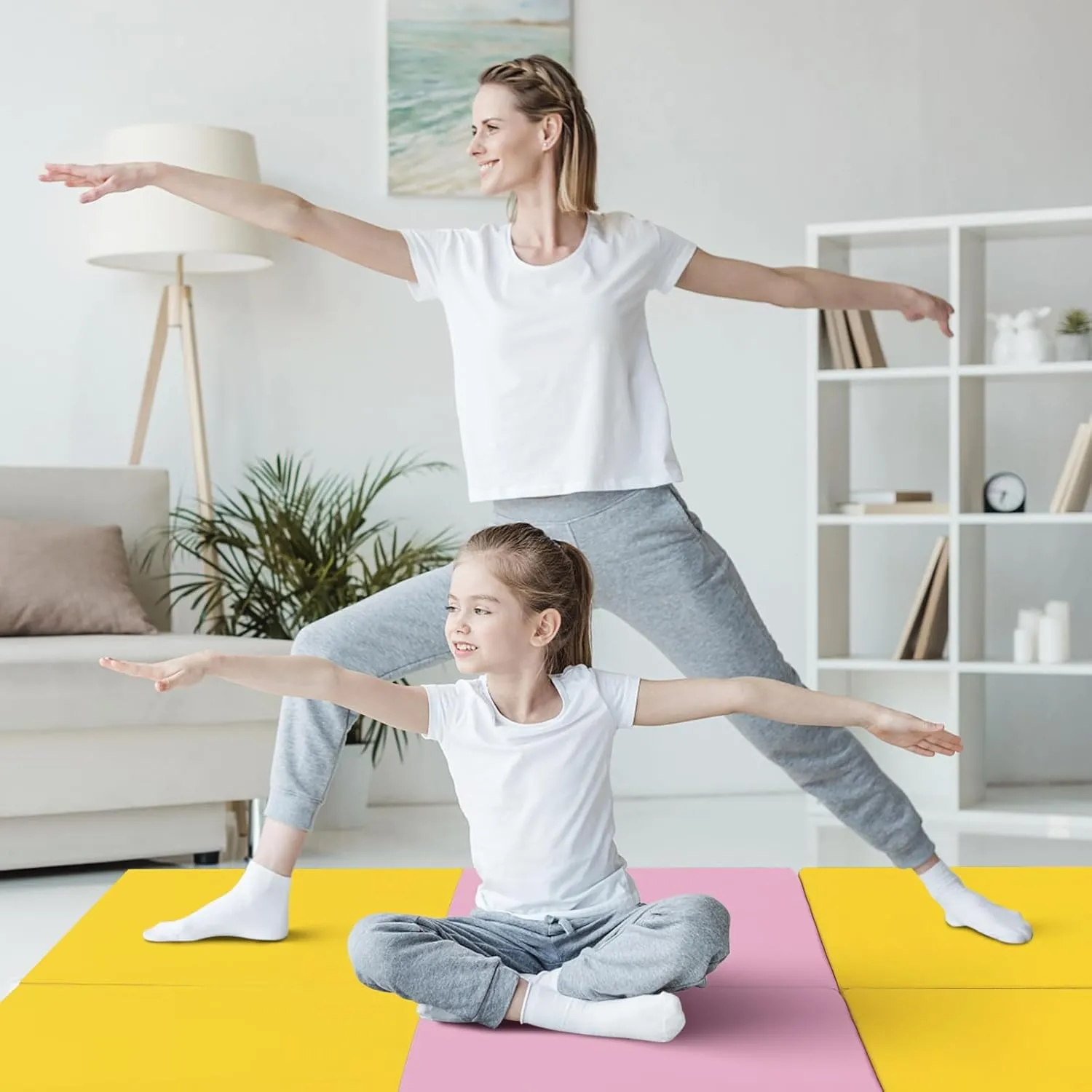 Giantex 6'x 2' Gymnastics Mat, 2" Thick Folding Tumbling Mat with Hook and Loop Fastener, Foldable Gym Mat with Carrying Handles, Cheer Mats for Kids Adults Home Exercise Aerobics Fitness