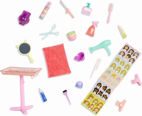 Glitter Girls – Hair Salon Set – Accessories for 14-inch Dolls – Blow Dryer, Mirror, & Hair Styling Tools – Pretend Hair Products – Toys for Kids 3 Years   – GG Style Surprise Playset