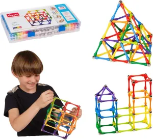 Goobi Magnetic Building Sticks Blocks Toys Magnet Construction Set Tiles Toy Montessori STEM Educational Toys for Ages 3 4 5 6 7 8 Kids (110 Pcs, 110, Pieces)