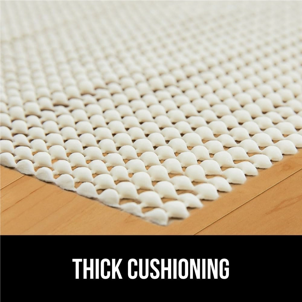 GORILLA GRIP Extra Strong Rug Pad Gripper, 5x7 FT, Grips Keep Area Rugs Safe and in Place, Thick Slip and Skid Resistant Pads for Hard Floors Under Carpet Mat Cushion and Hardwood Floor Protection