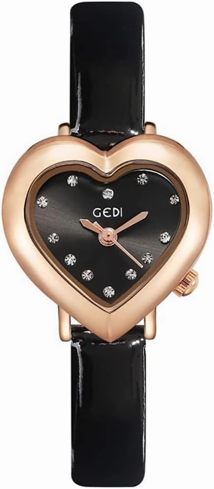 Gosasa Elegant Women's Watch Diamond Heart Shape Small Dial Minimalist Bracelet Dress Watch for Women Casual Ladies Analog Quartz Wristwatch