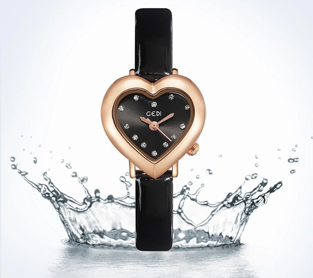 Gosasa Elegant Women's Watch Diamond Heart Shape Small Dial Minimalist Bracelet Dress Watch for Women Casual Ladies Analog Quartz Wristwatch