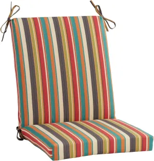 Greendale Home Fashions Outdoor High Back Dining Chair Pad, Adobe Stripe