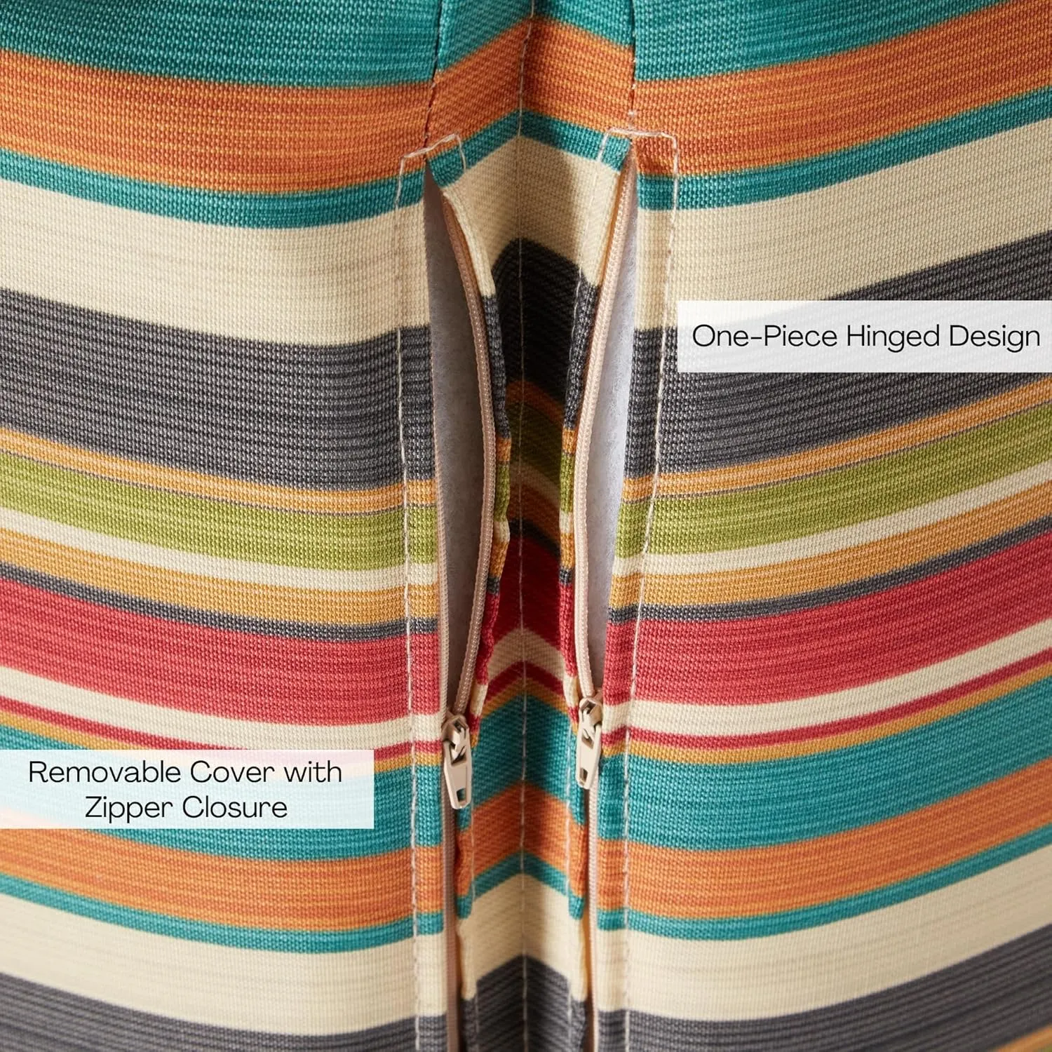 Greendale Home Fashions Outdoor High Back Dining Chair Pad, Adobe Stripe