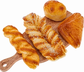 Gresorth 4pcs Fake Large Seasame Bread Set Decoration Artificial Realistic Twist Bread for Kitchen Party Food Display Photography Props