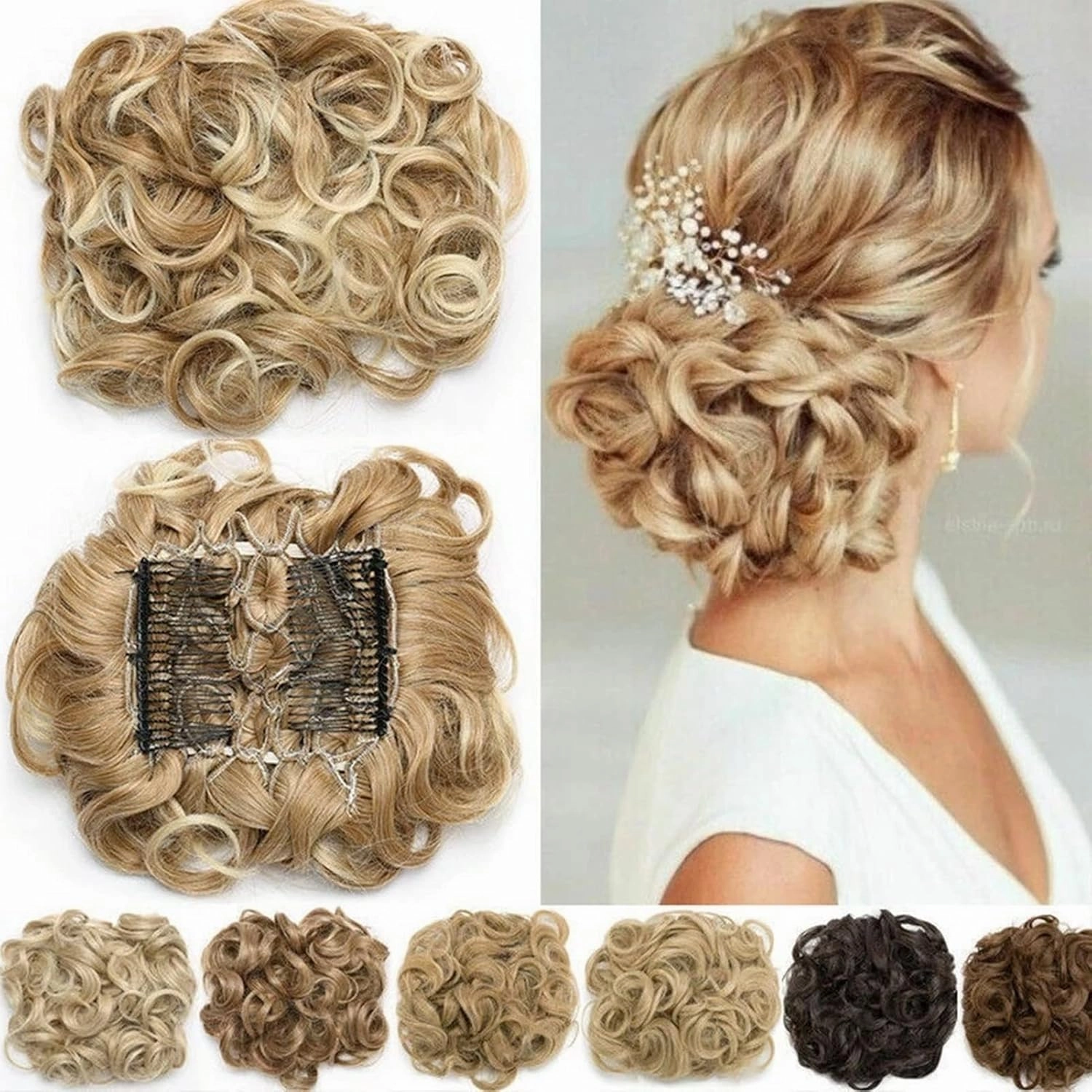 Hair Bun， Messy Bun Hair Piece Curly Hair Bun Extensions Updo Chignon Hairpiece(14#)