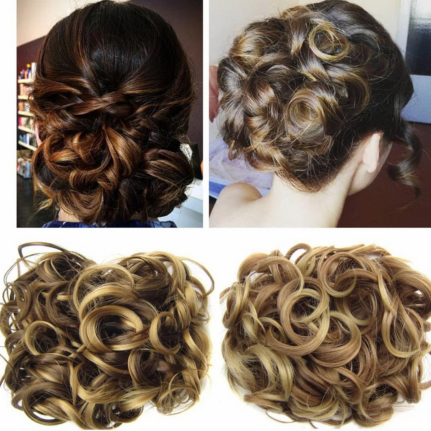 Hair Bun， Messy Bun Hair Piece Curly Hair Bun Extensions Updo Chignon Hairpiece(14#)