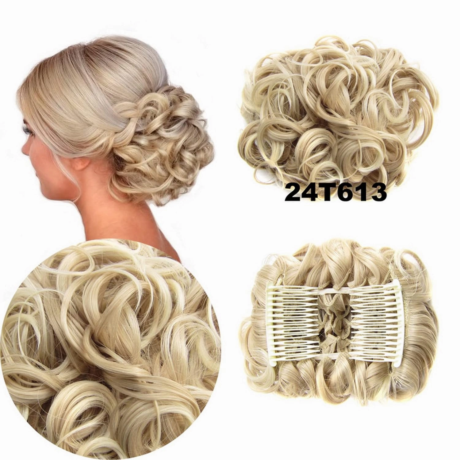 Hair Bun， Messy Bun Hair Piece Curly Hair Bun Extensions Updo Chignon Hairpiece(14#)