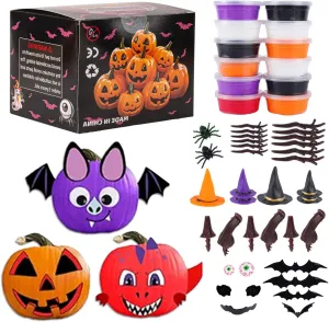 Halloween Pumpkin Air Dry Clay,Halloween Pumpkin DIY Crafts Kit, Arts and Craft Party Supplies,Creative Air Dry Clay Modeling Indoor Decorations