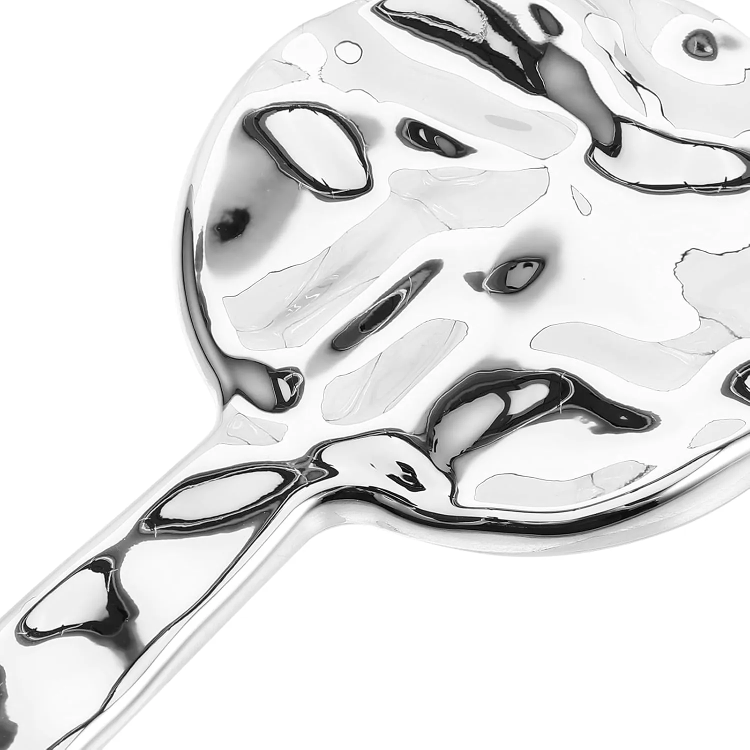 Hand Mirror Glass Handheld Mirror with Handle for Makeup Portable Travel Mirror for Men and Women Silver plated round