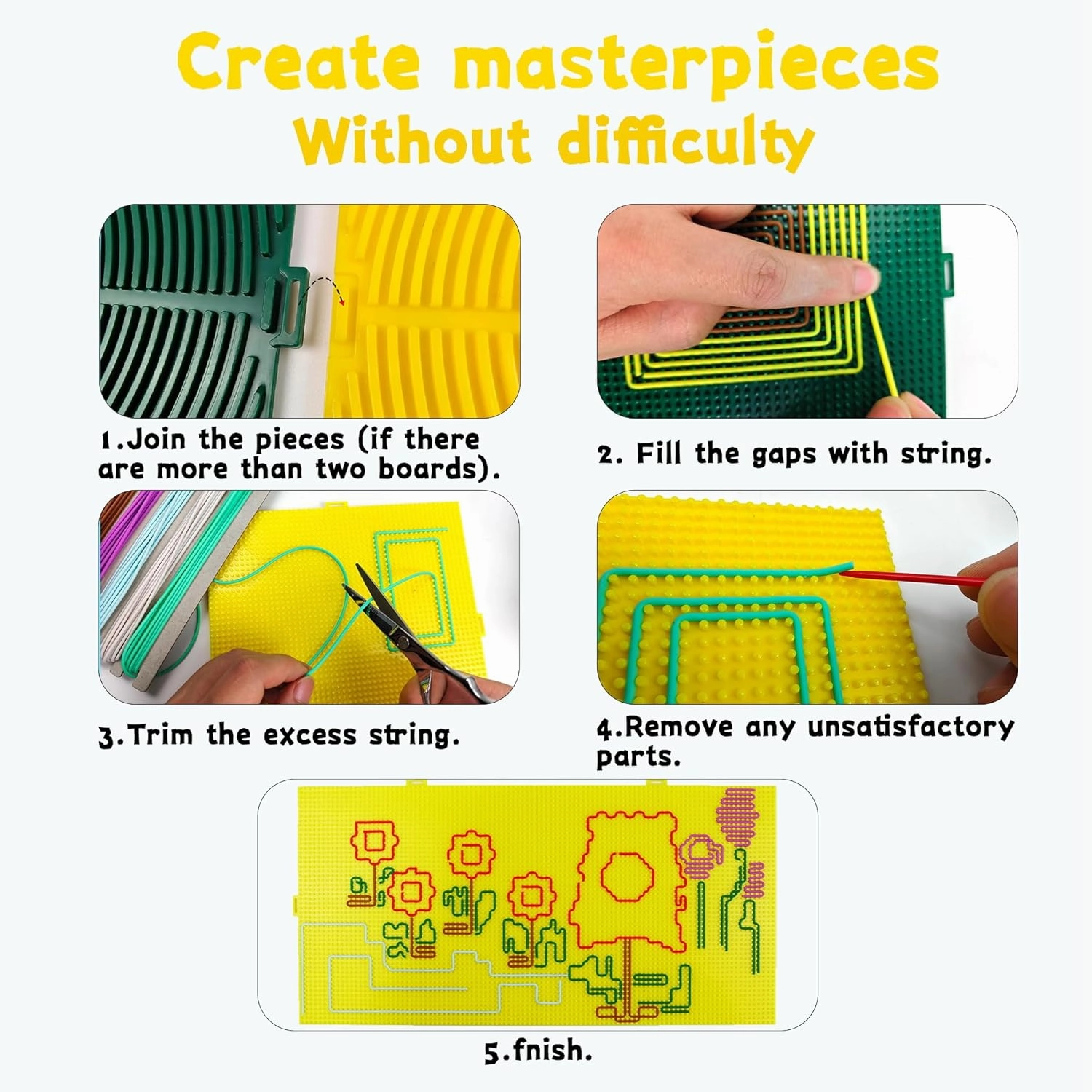 HANDEWO 4PCS Sensory Activity Board,Crafts Kit for Adults,Double-Sided Fidget Toy for Office Decor,Green