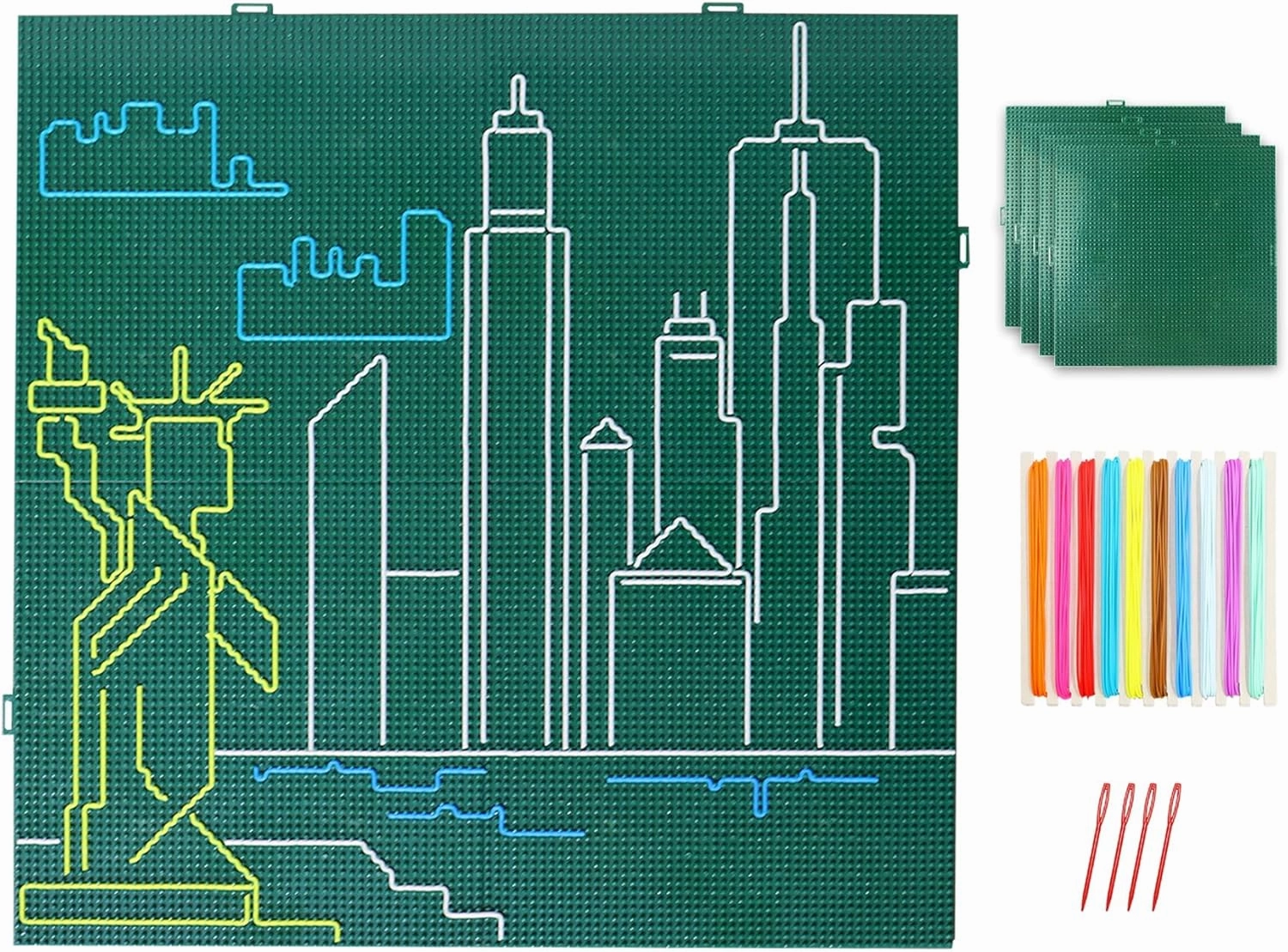 HANDEWO 4PCS Sensory Activity Board,Crafts Kit for Adults,Double-Sided Fidget Toy for Office Decor,Green