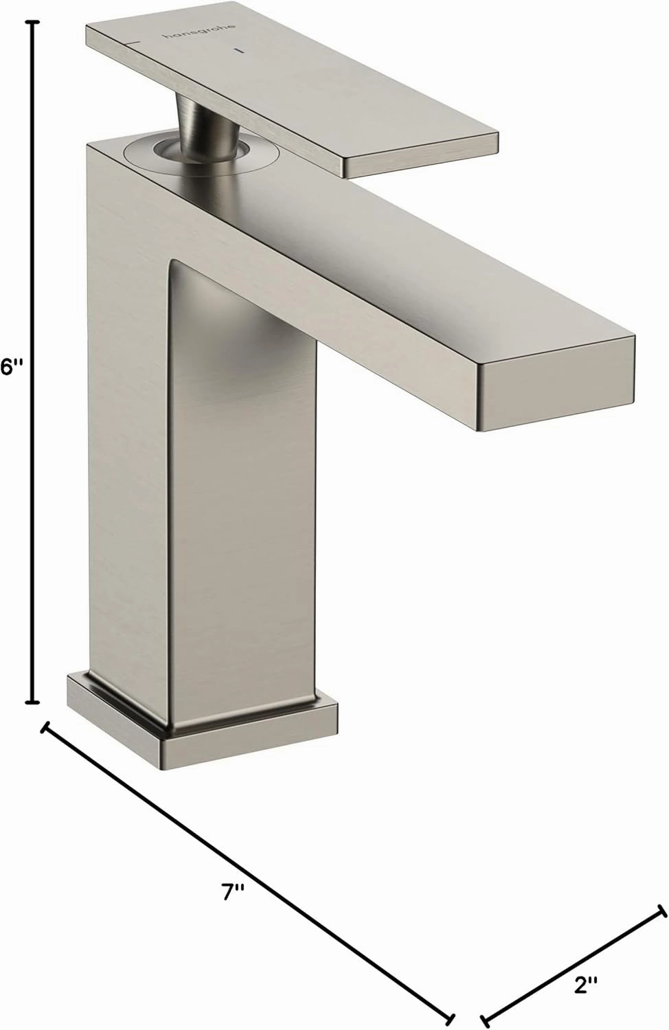 hansgrohe Tecturis E -Handle -Hole 6-inch Tall Bathroom Sink Faucet in Brushed Nickel, 73014821