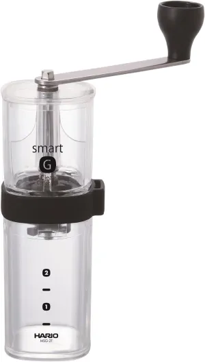 Hario "Smart G" Ceramic Coffee Mill, Clear