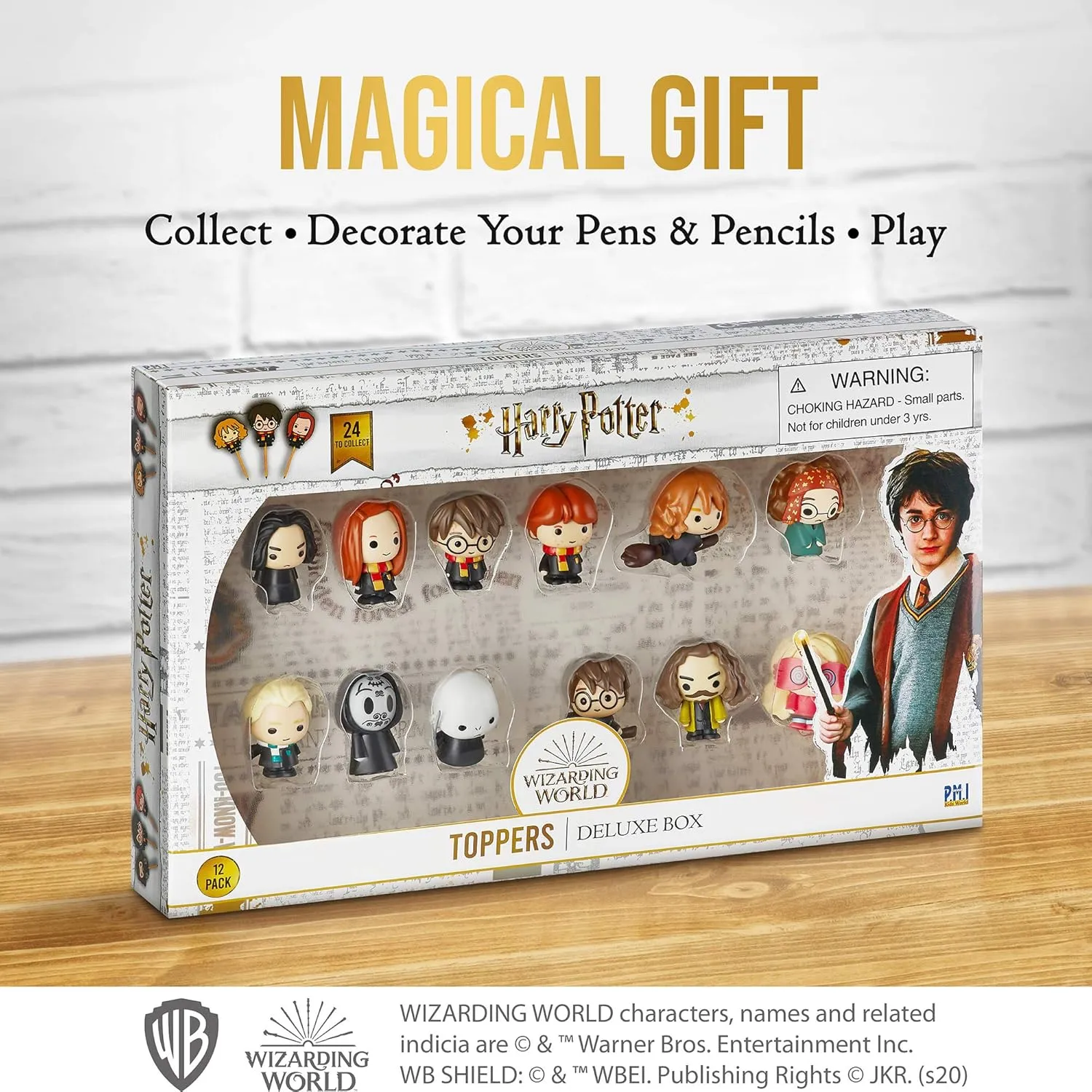 Harry Potter Pencil Toppers, Gifts, Toys, Collectibles – Set of 12 Harry Potter Figures for Writing, Party Decor –Ron Weasley, Hermione Granger,Sybil Trelawney and more by PMI, 2.4 In., Soft PVC (B12)