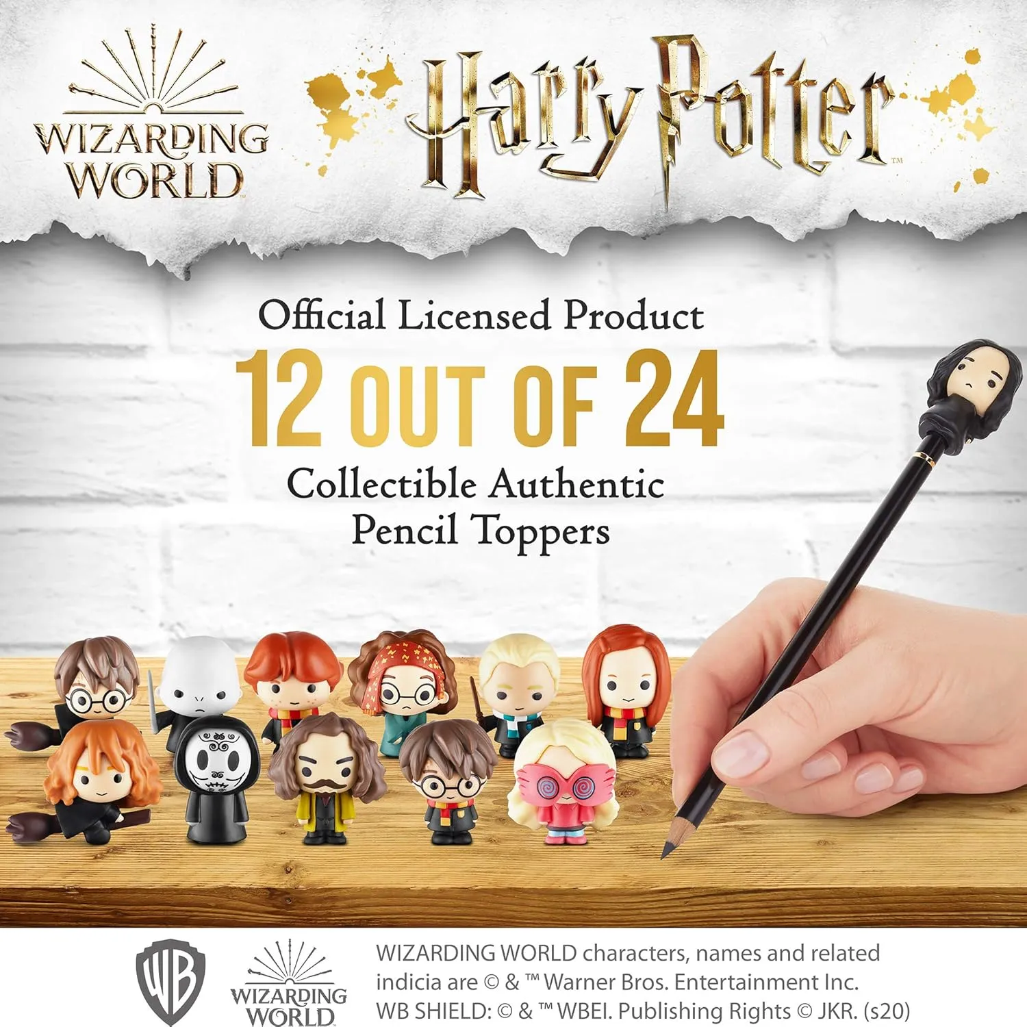 Harry Potter Pencil Toppers, Gifts, Toys, Collectibles – Set of 12 Harry Potter Figures for Writing, Party Decor –Ron Weasley, Hermione Granger,Sybil Trelawney and more by PMI, 2.4 In., Soft PVC (B12)