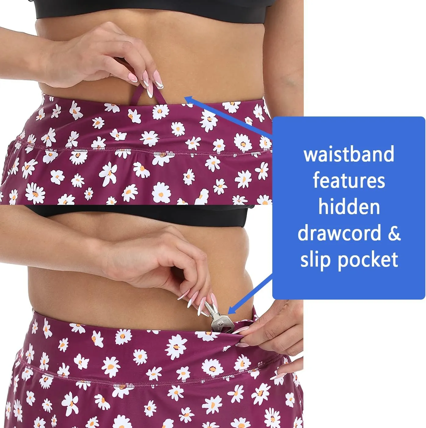 HDE Womens Plus Size Skort Skirt with Bike Shorts Active Golf Swim Skirt Pockets