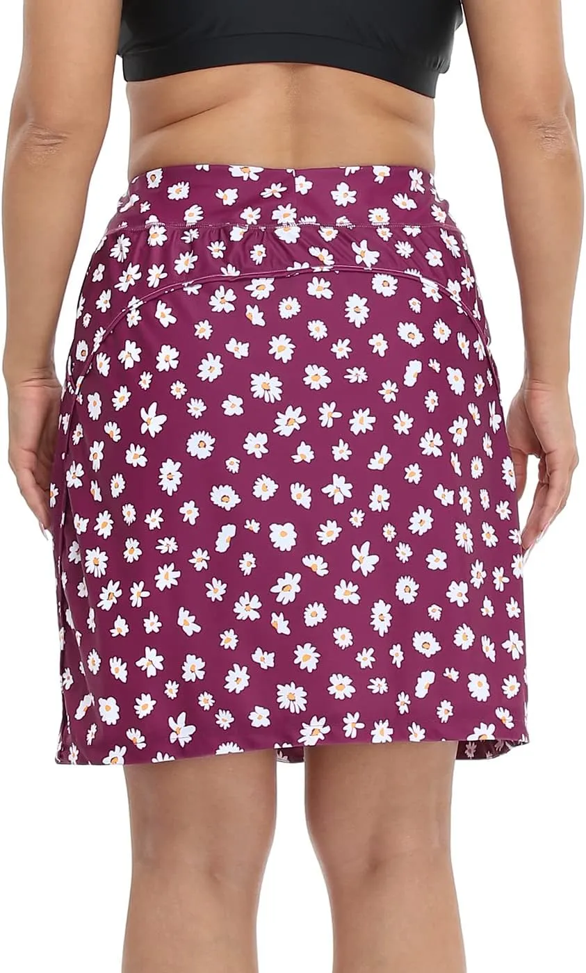 HDE Womens Plus Size Skort Skirt with Bike Shorts Active Golf Swim Skirt Pockets
