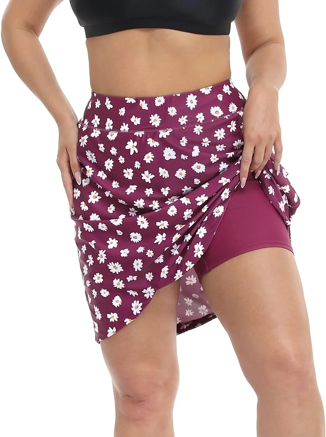 HDE Womens Plus Size Skort Skirt with Bike Shorts Active Golf Swim Skirt Pockets