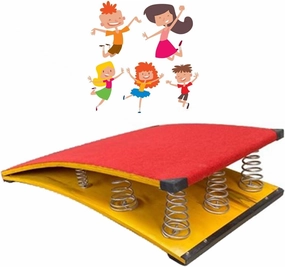 Heavy Duty Vault Spring Boards with 9 Steel Springs for Adults Teens Backflip High Jump Curved Elastic Ramp Pad