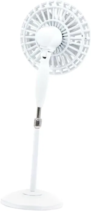 Hemoton 1:12 Dollhouse Accessory Mini Vintage Floor Fan Model Fake Fan for Toy House Decor White Versatile Decor for Desk Toy House Bedroom