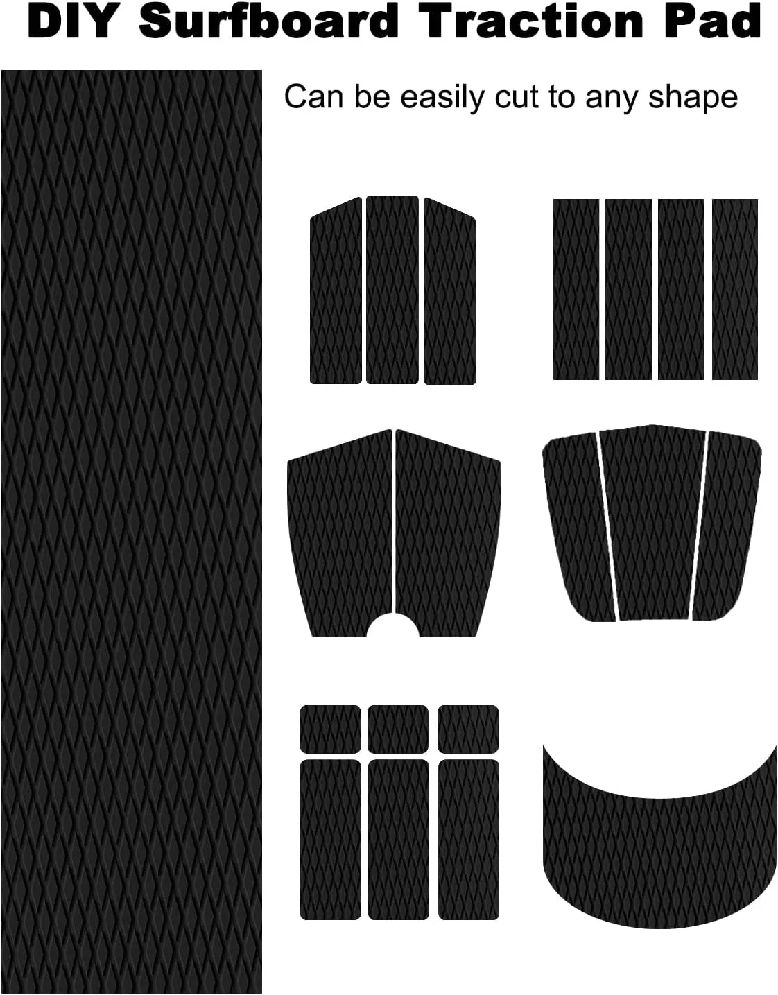 Hjdeck Universal Sufboard Pad EVA Foam Boat Flooring Decking Sheet Self-Adhesive Non-Slip Deck Grip Mat Marine Carpet for Yacht Boat Kayak Decking Golf Cart Fishing Boat RV Surfing Traction Pad
