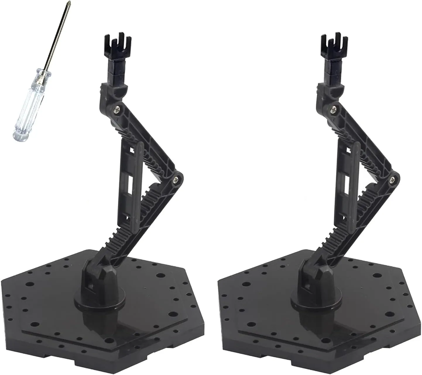 Hobby Action Base, Model Stand Hobby Display Stand Compatible with Gundam HG RG 1/144 Scale Figure Models, Black (2pcs)