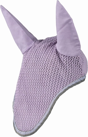 Horze Adepto Cotton Crochet Insect and Fly Protection Horse Ear Net with Cotton Ear Covers - Languid Lavender Purple - Horse